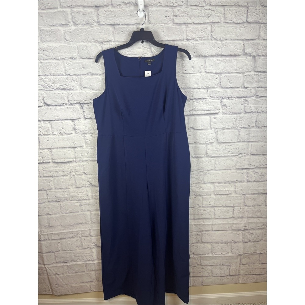 Lane Bryant NWT Women's Navy Wide Leg Minimalist Career Jumpsuit Size 16